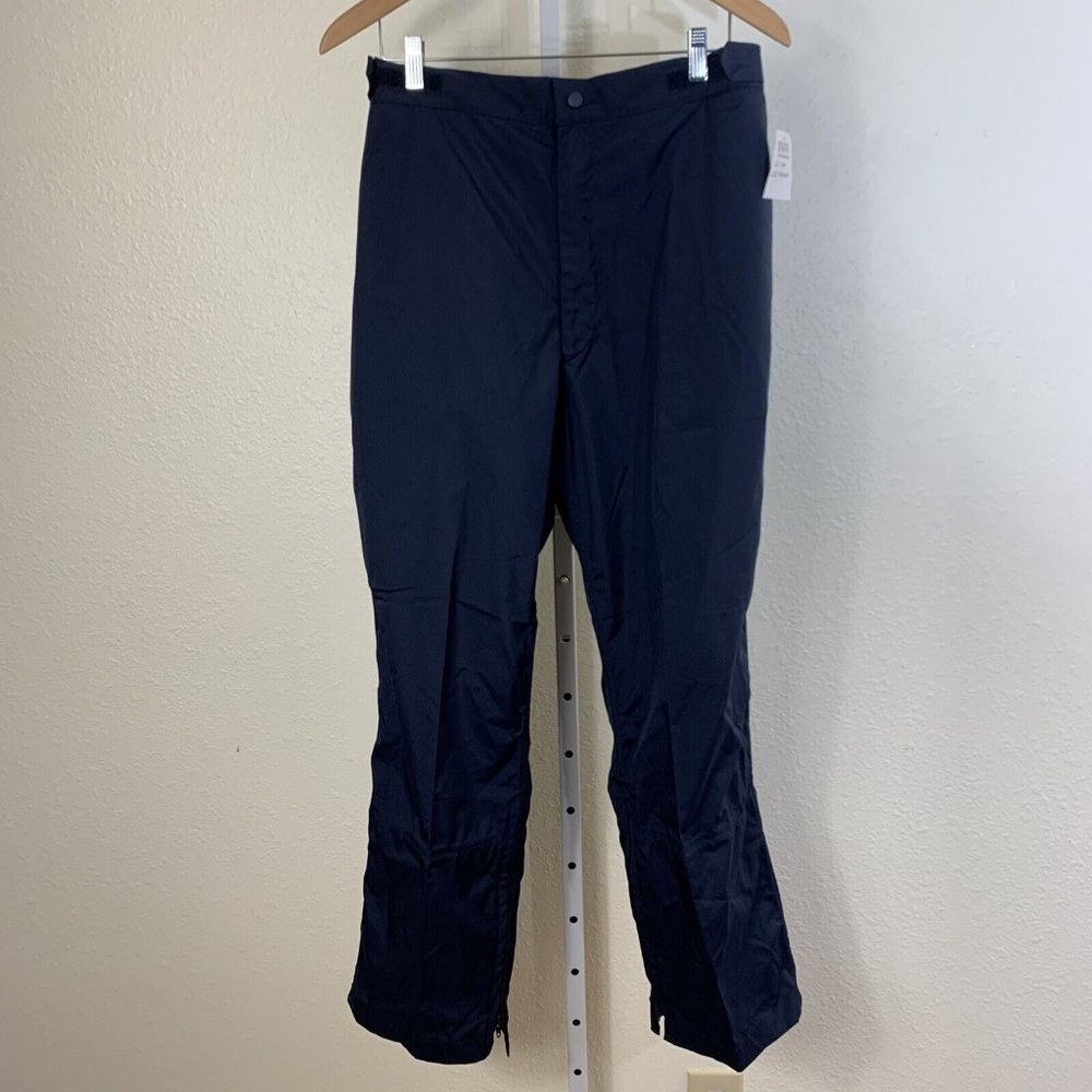 Foursome Men's Golf Rain Pants Size L Lined Navy Adjustable Waist NWT